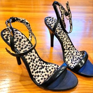 BCBG black strappy heels